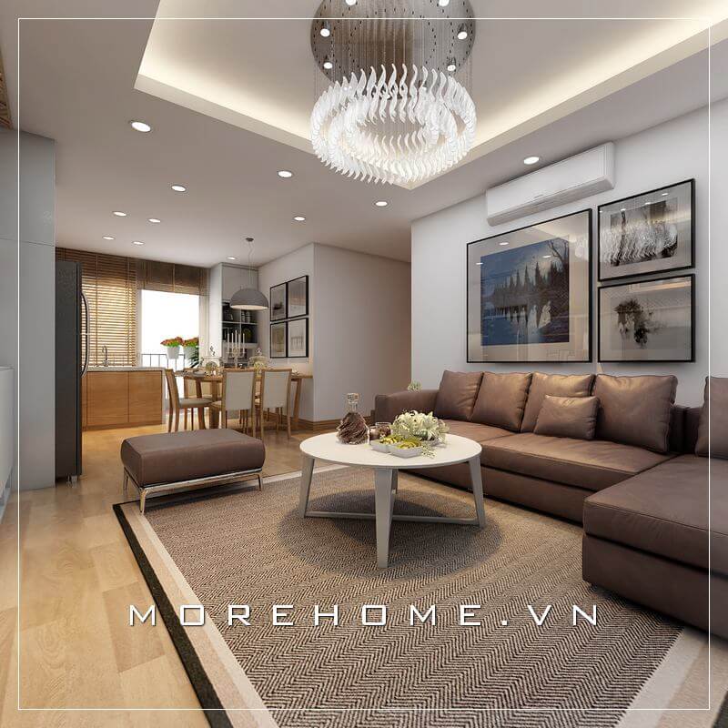 Thiết kế bố trí nội thất phòng khách chung cư phong cách hiện đại, trẻ trung và năng động